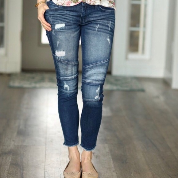 KanCan | Moto Distressed Skinny Jeans - Picture 2 of 7